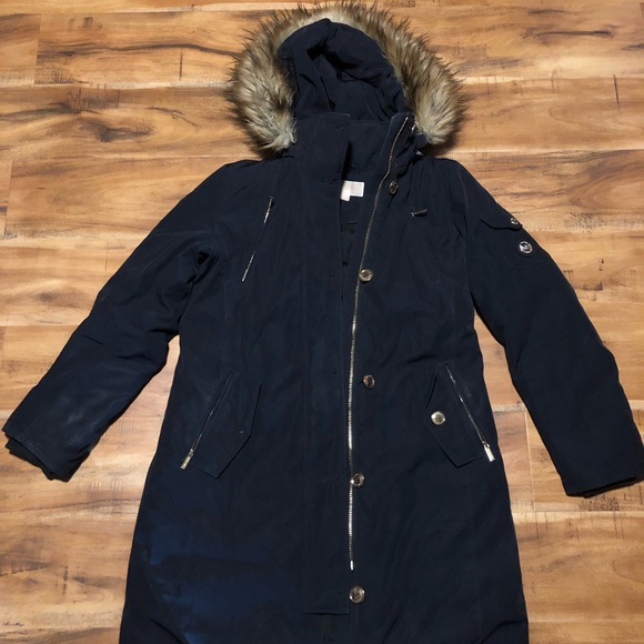 Michael Kors Coat Faux-fur-hood Size M - Picture 1 of 6